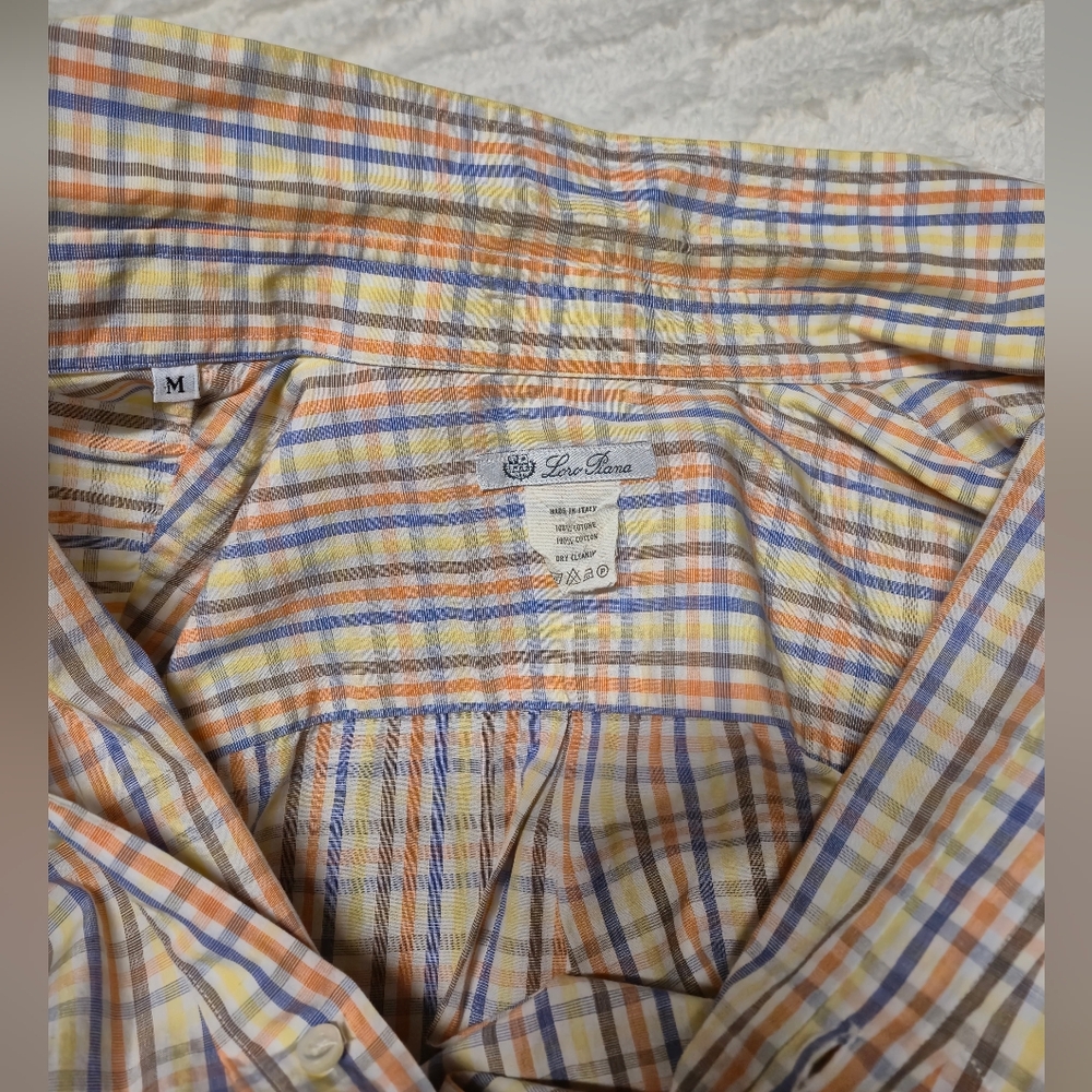 Loro Piana long sleeve Multicolor Checkered Button Down Shirt - Picture 8 of 10